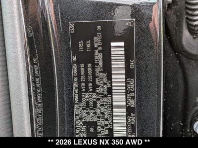 2026 Lexus NX 350 AWD