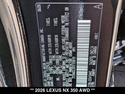2026 Lexus NX 350 AWD