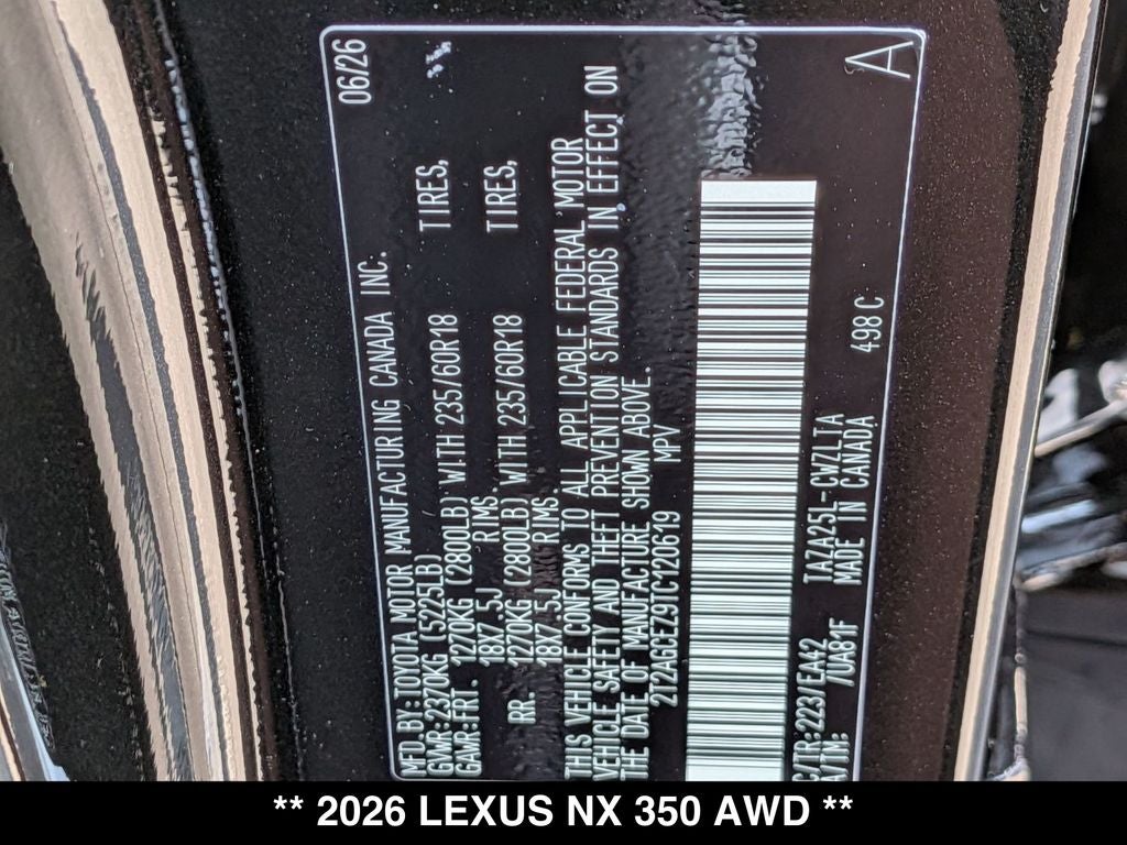 2026 Lexus NX 350 AWD