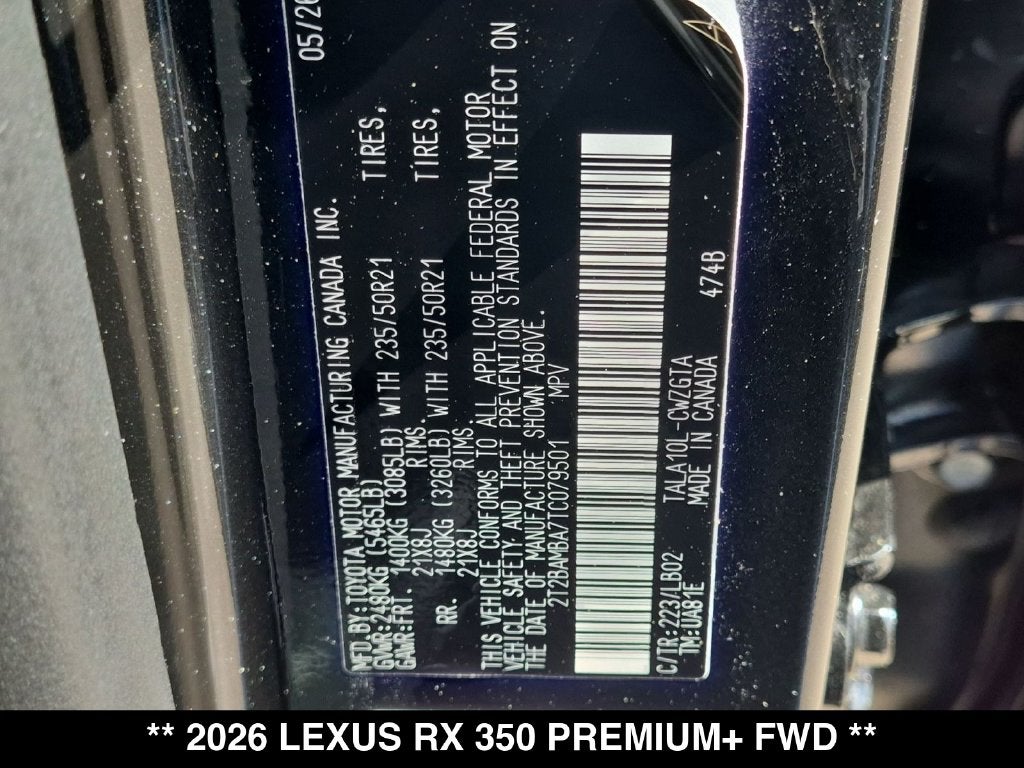 2026 Lexus RX 350 PREMIUM+