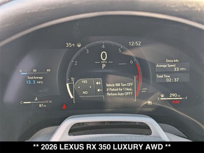 2026 Lexus RX 350 LUXURY AWD