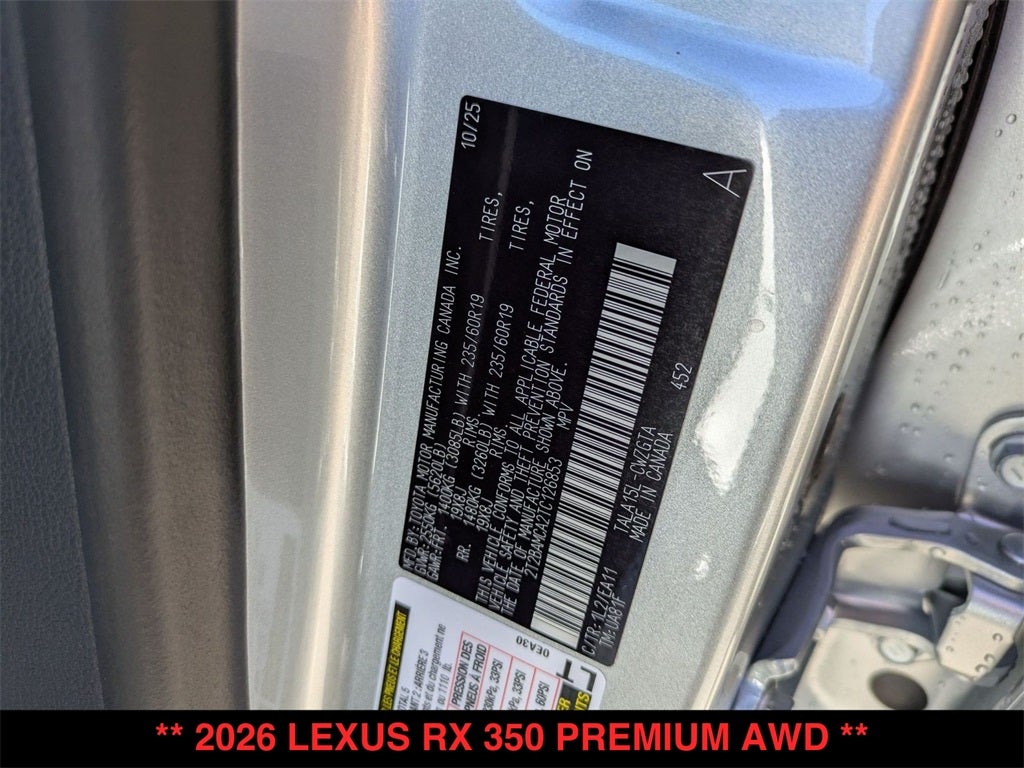 2026 Lexus RX 350 PREMIUM AWD
