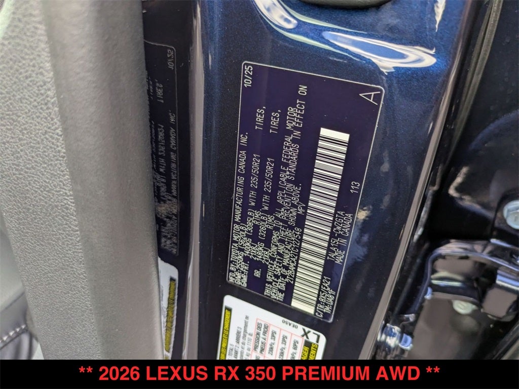 2026 Lexus RX 350 PREMIUM AWD