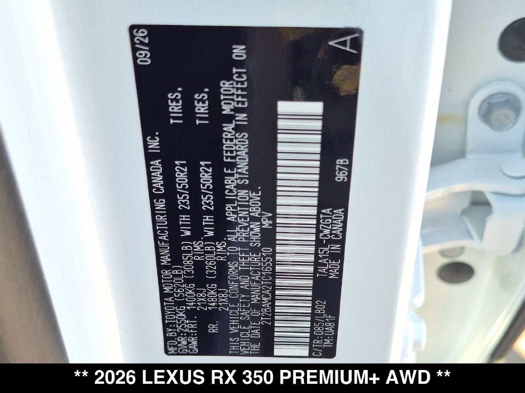 2026 Lexus RX 350 PREMIUM+ AWD