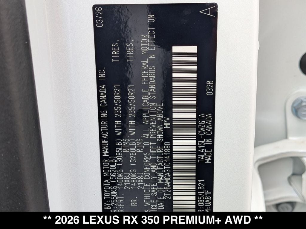 2026 Lexus RX 350 PREMIUM+ AWD
