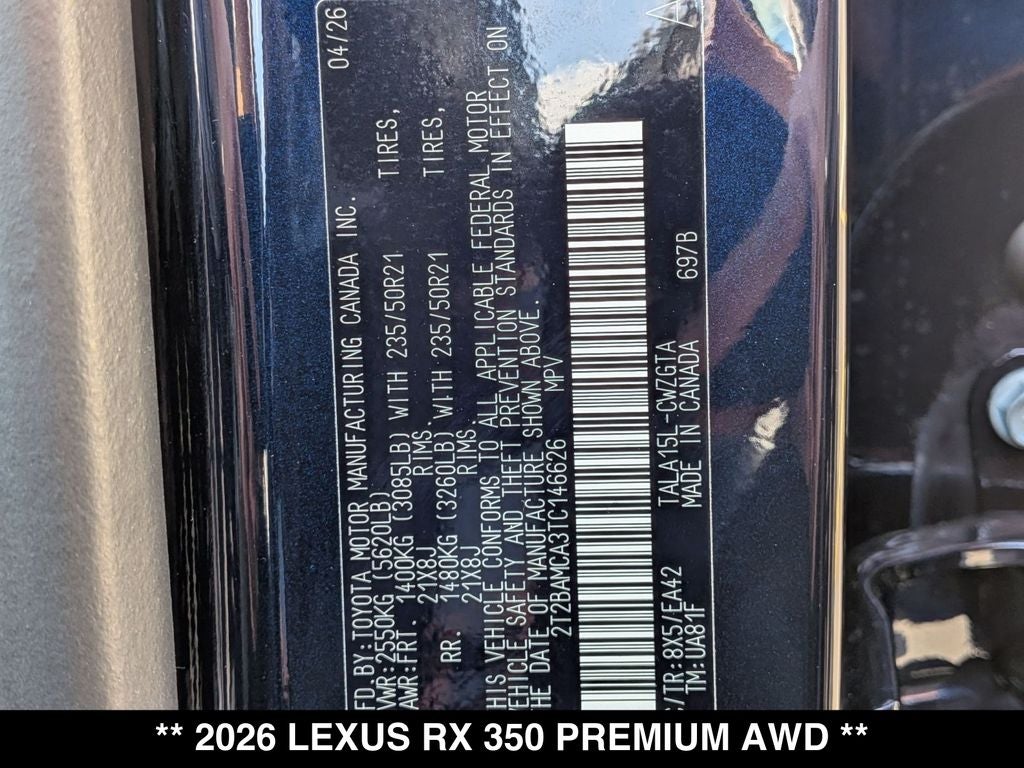 2026 Lexus RX 350 PREMIUM AWD