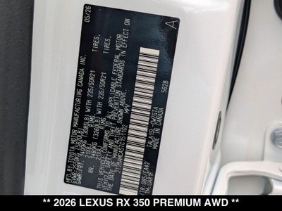 2026 Lexus RX 350 PREMIUM AWD