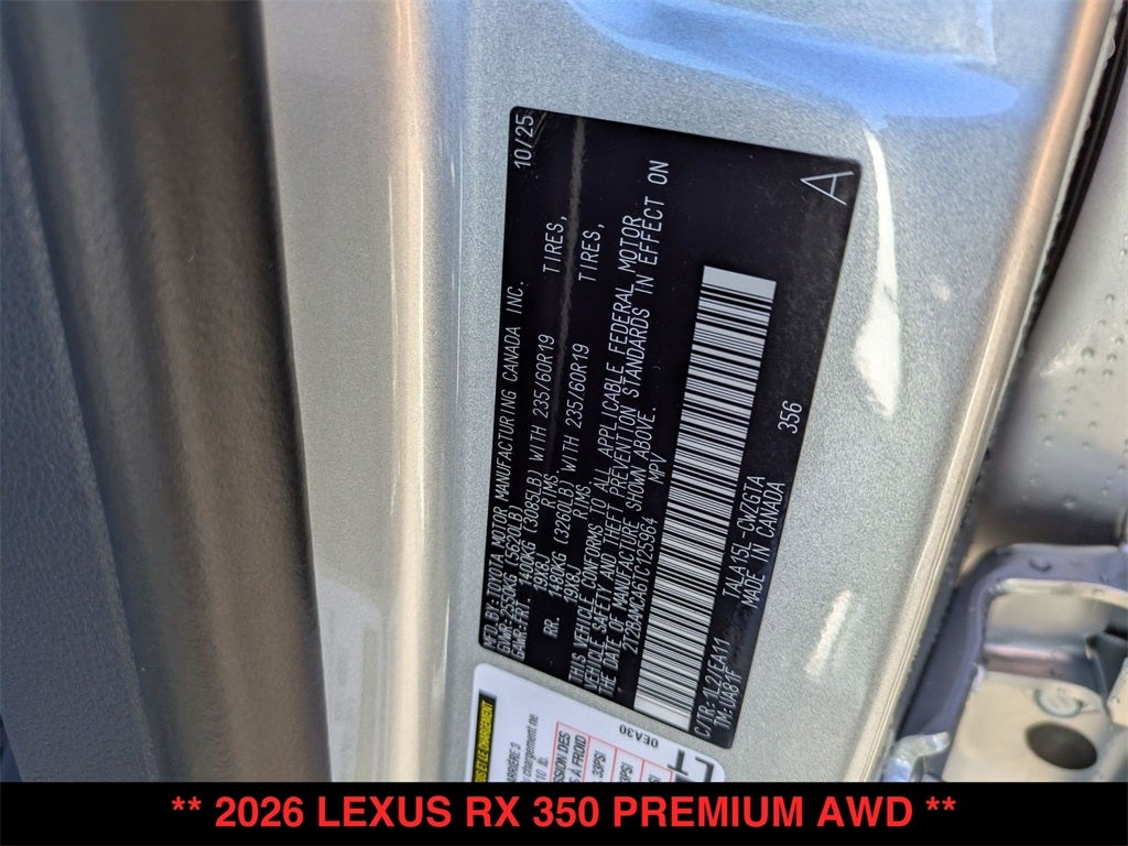 2026 Lexus RX 350 PREMIUM AWD