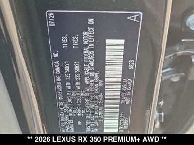 2026 Lexus RX 350 PREMIUM+ AWD