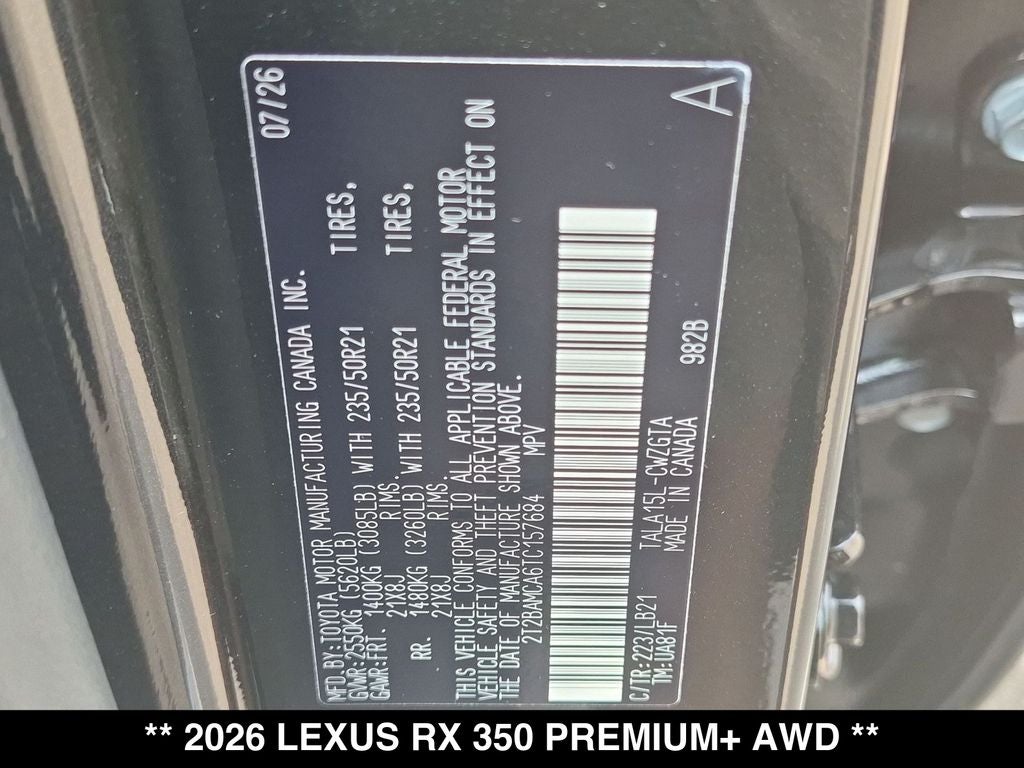 2026 Lexus RX 350 PREMIUM+ AWD