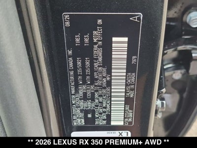 2026 Lexus RX 350 PREMIUM+ AWD