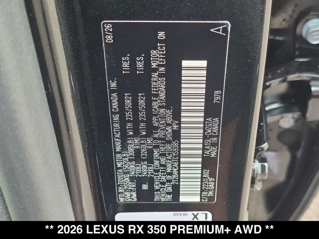 2026 Lexus RX 350 PREMIUM+ AWD