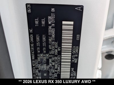 2026 Lexus RX 350 LUXURY AWD