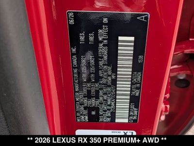 2026 Lexus RX 350 PREMIUM+ AWD