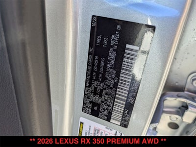 2026 Lexus RX 350 PREMIUM AWD