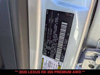 2026 Lexus RX 350 PREMIUM AWD