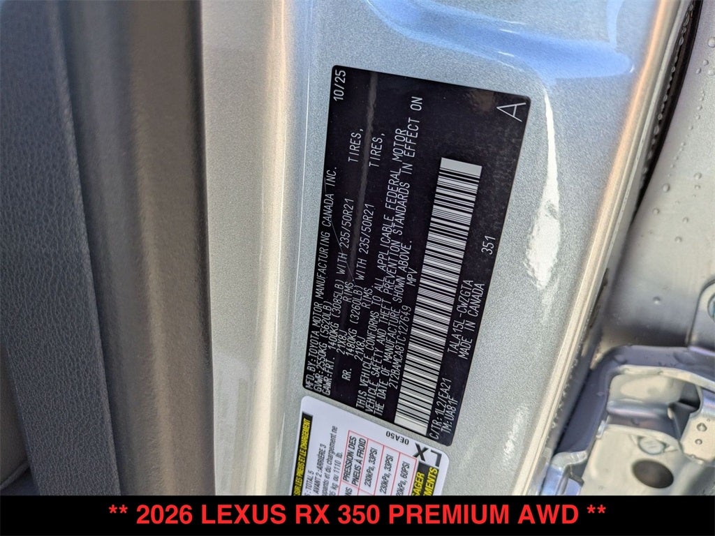 2026 Lexus RX 350 PREMIUM AWD