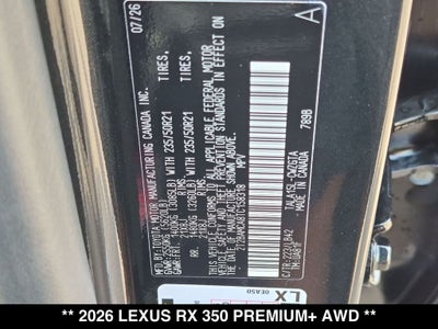 2026 Lexus RX 350 PREMIUM+ AWD