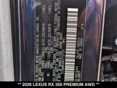 2026 Lexus RX 350 PREMIUM AWD