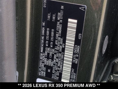 2026 Lexus RX 350 PREMIUM AWD