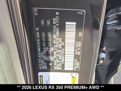 2026 Lexus RX 350 PREMIUM+ AWD