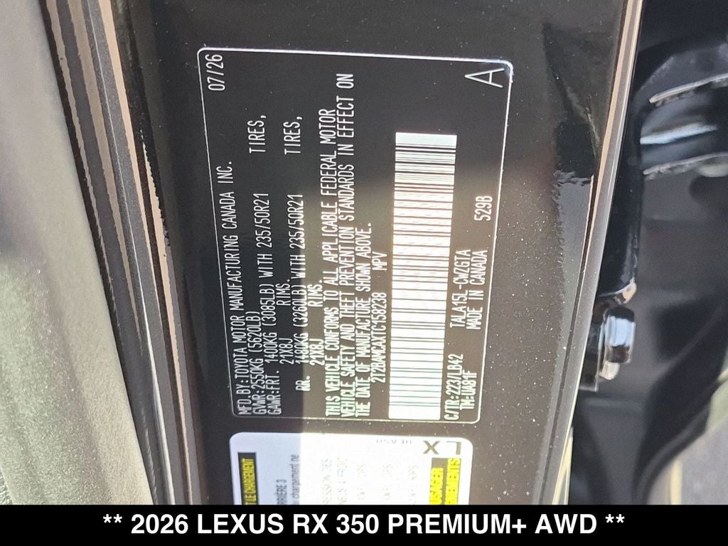 2026 Lexus RX 350 PREMIUM+ AWD