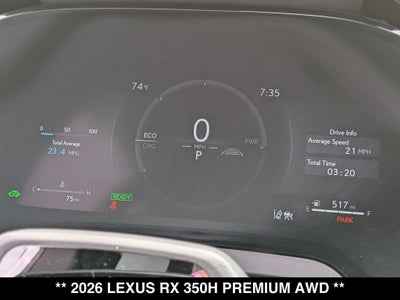 2026 Lexus RX HYBRID RX 350h PREMIUM AWD