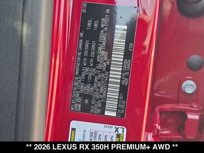 2026 Lexus RX HYBRID RX 350h PREMIUM+ AWD