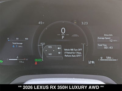 2026 Lexus RX HYBRID RX 350h LUXURY AWD