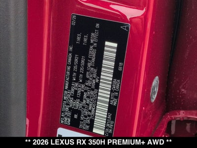 2026 Lexus RX HYBRID RX 350h PREMIUM+ AWD
