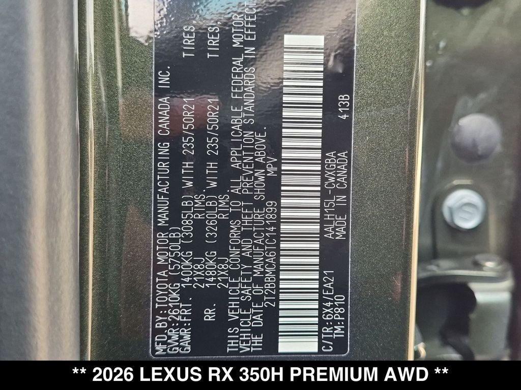 2026 Lexus RX HYBRID RX 350h PREMIUM AWD