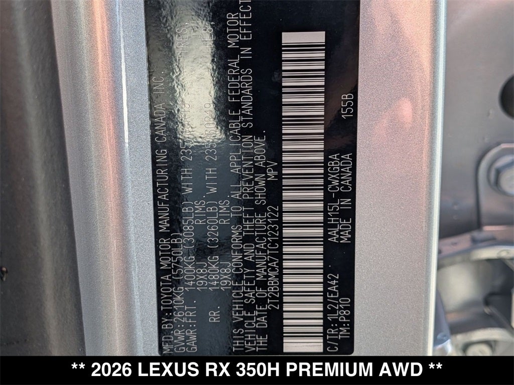 2026 Lexus RX HYBRID RX 350h PREMIUM AWD