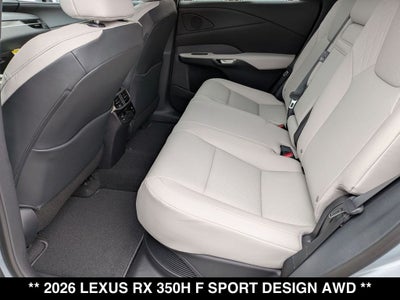 2026 Lexus RX HYBRID RX 350h F SPORT DESIGN AWD