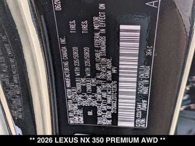 2026 Lexus NX 350 PREMIUM AWD