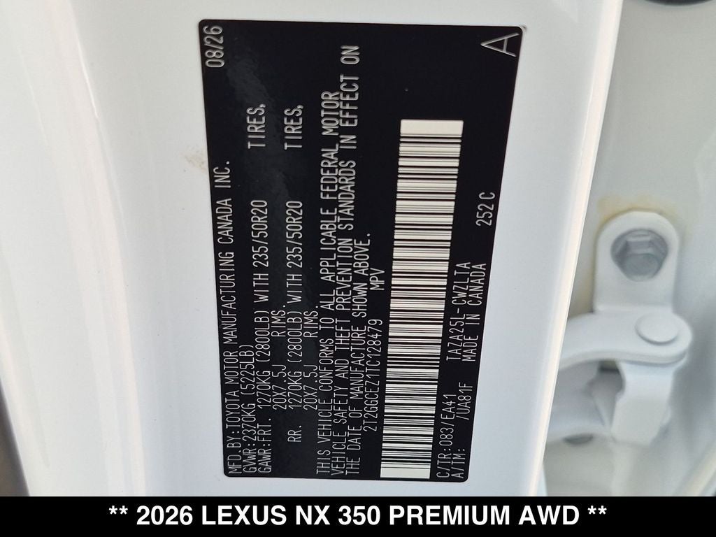 2026 Lexus NX 350 PREMIUM AWD