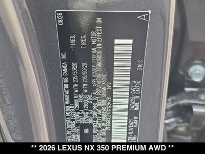2026 Lexus NX 350 PREMIUM AWD