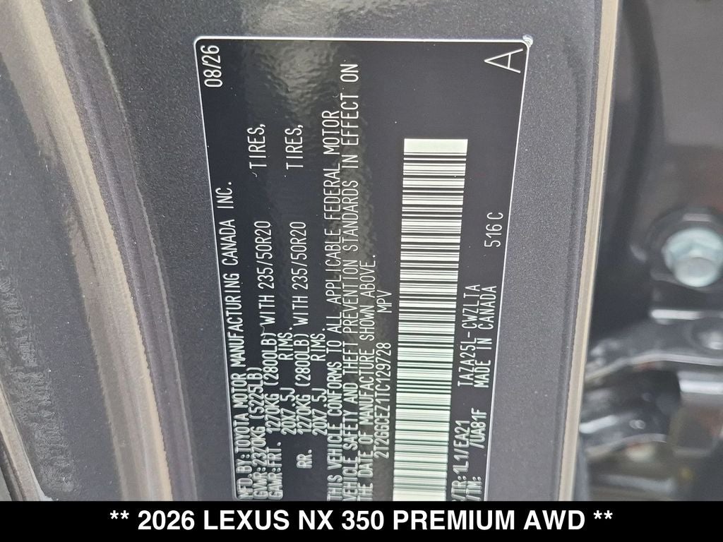 2026 Lexus NX 350 PREMIUM AWD
