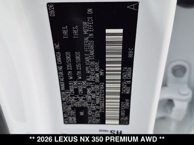 2026 Lexus NX 350 PREMIUM AWD