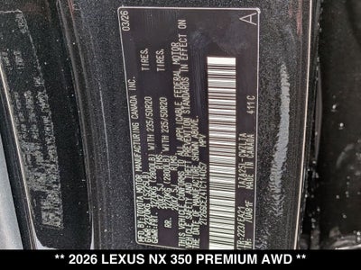 2026 Lexus NX 350 PREMIUM AWD