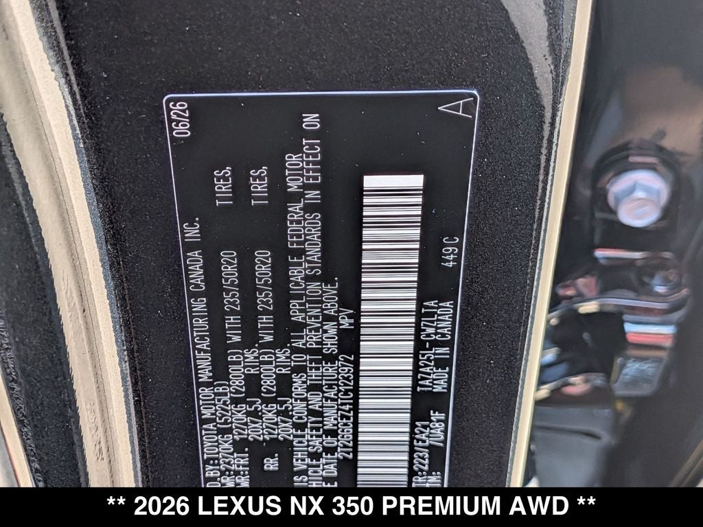 2026 Lexus NX 350 PREMIUM AWD