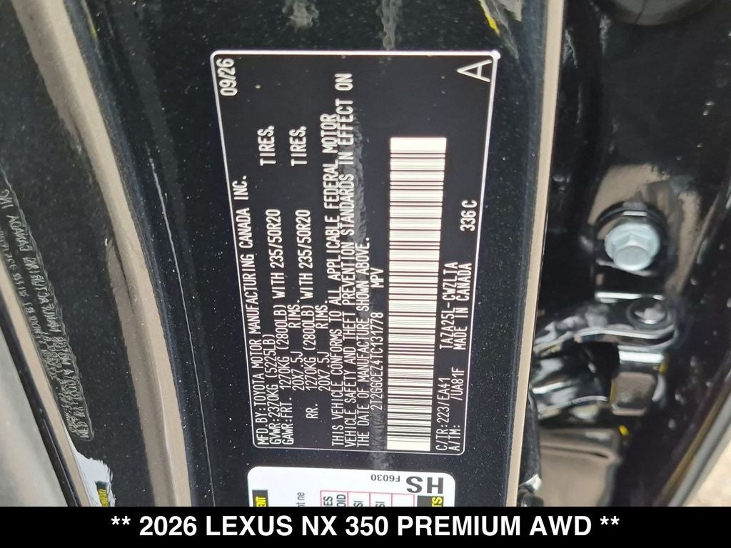 2026 Lexus NX 350 PREMIUM AWD