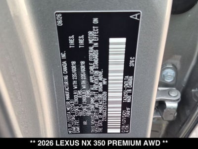 2026 Lexus NX 350 PREMIUM AWD