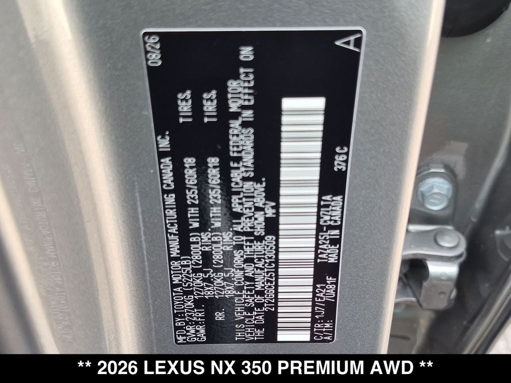 2026 Lexus NX 350 PREMIUM AWD