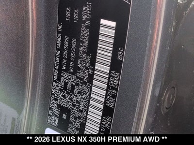 2026 Lexus NX HYBRID NX 350h PREMIUM AWD