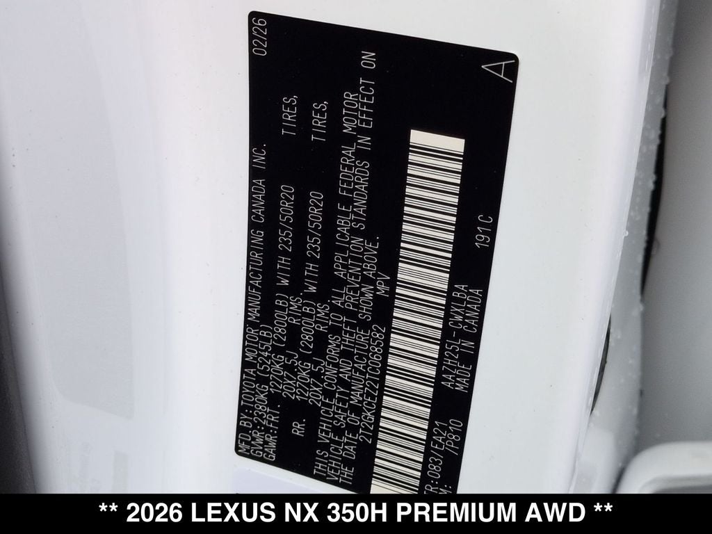2026 Lexus NX HYBRID NX 350h PREMIUM AWD