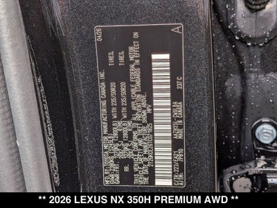 2026 Lexus NX HYBRID NX 350h PREMIUM AWD