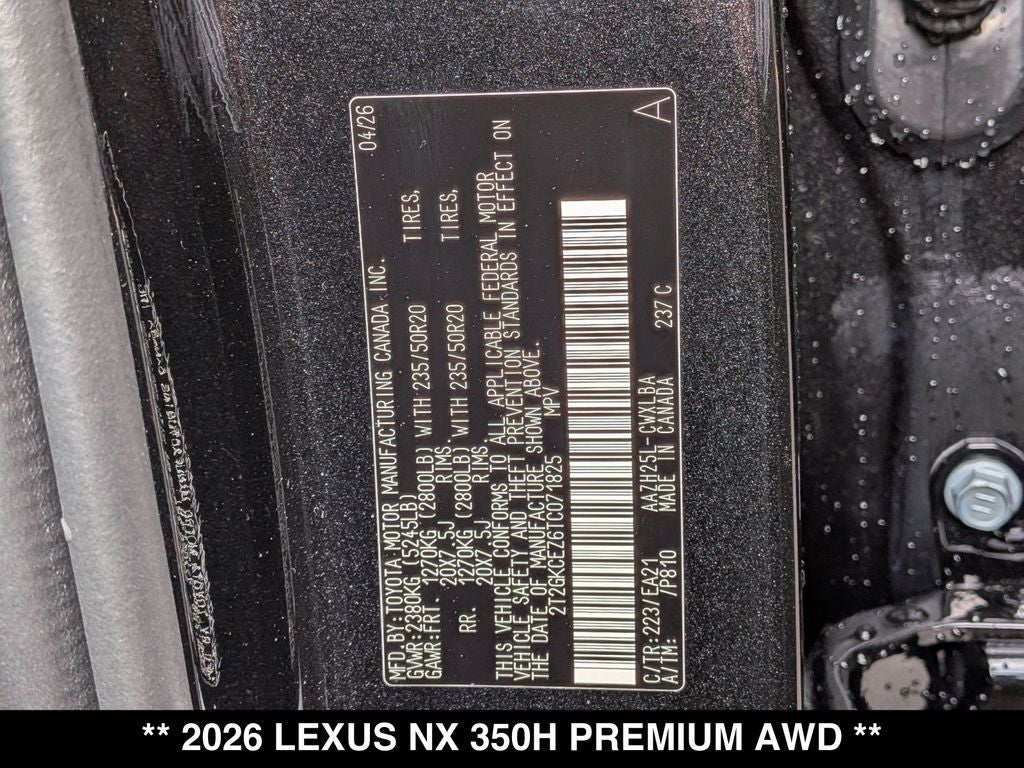 2026 Lexus NX HYBRID NX 350h PREMIUM AWD