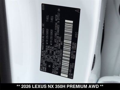 2026 Lexus NX HYBRID NX 350h PREMIUM AWD