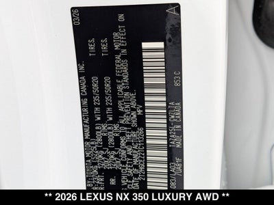 2026 Lexus NX 350 LUXURY AWD