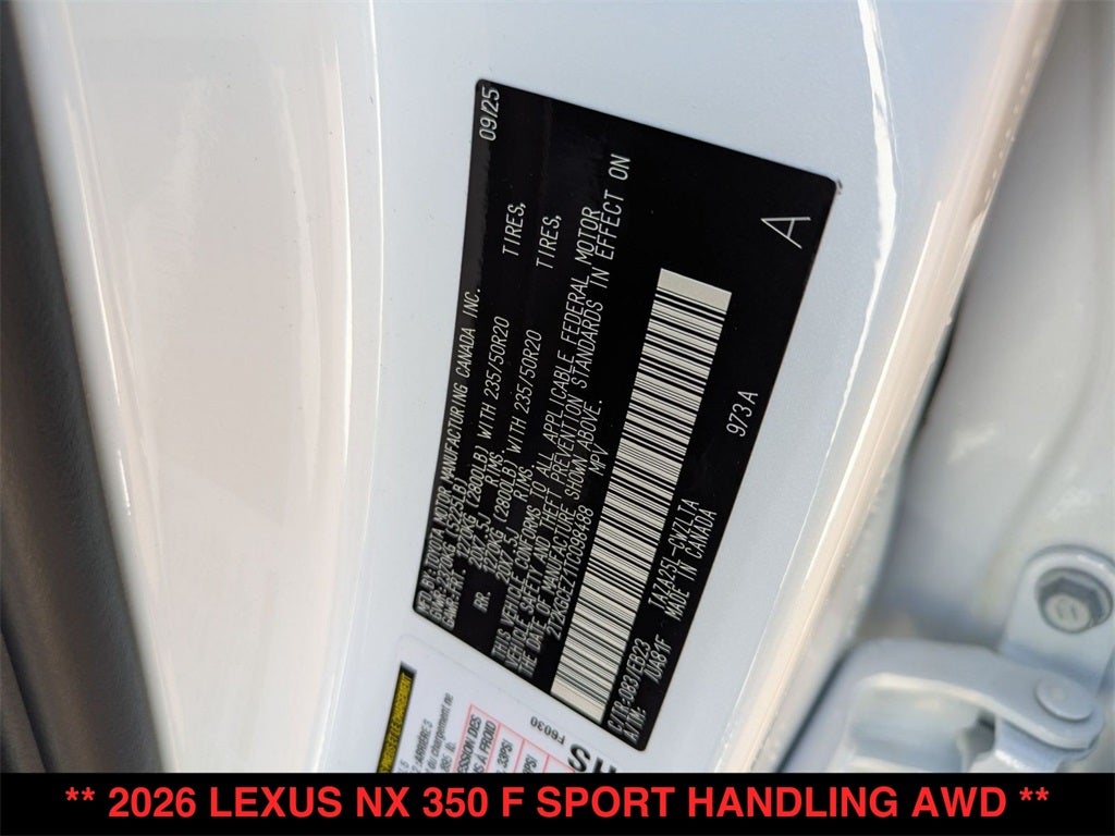 2026 Lexus NX 350 F SPORT HANDLING AWD